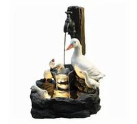 Fonte d'acqua alimentata da energia solare per interni ed esterni, statua di paesaggio acquatico con luce a LED, fonte giardino solare, fonte di statua di patto in resina per la decorazione del patio