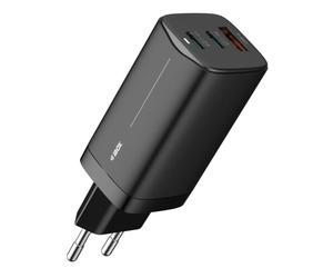 Fonte di Alimentazione iBox 65W Modello ILUC65B Universale con Carica Rapida e Porte USB-C