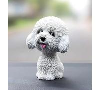 Fontee Auto Bello Cane Annuendo Oscillante Cuccioli di Cane Testa Oscillante Cenno Capo Bambola Decorazione Interni Automobile Cruscotto Decorazione Interno di Veicolo (Teddy Bianca)