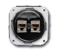 Fontini 31-707-27-2 - Doppio rj45 categoria 6 porcellana nera pack