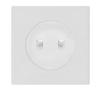 Fontini Doppio anda-avanti bianco con controller bianco glossy DOM e piastra singola bianca - Gestione luminosa doppia con eleganza e modernità