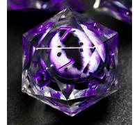 FONVGOGO Set Dadi D&D per Dungeons and Dragons Set Dadi DND Poliedrici Nucleo Liquido Dadi in Resina Occhio di Drago 7 Pezzi DND Dice Set (Viola Scuro)