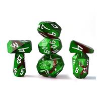 FONVGOGO Set di dadi in metallo per DND e drago, set di dadi in metallo D e D, con scatola di cartone, unici e fantastici, poliedrici, per giochi di ruolo, giochi da tavolo, idea regalo (nero verde)