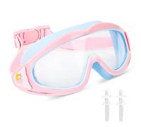Fonyet Occhiali da nuoto per bambini HD con tappi per le orecchie e fascia regolabile per bambini 3-15 anni, maschera subacquea grandangolare protezione UV