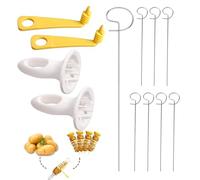 Fonyiunce 2 Pezzi Tagliapatate a Spirale per Patate Taglierina per Patate a Spirale Torre di Patate Potato Spiral Cutter Patata Affettatrice Tornado per Frutta Verdura Carne alla Griglia Campeggio Fes