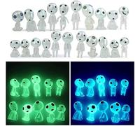 Fonyiunce 20 pezzi Mini Elfi Degli Alberi Fosforescenti, Elfi Degli Alberi Luminosi, Decorazioni da Giardino con Personaggi Princess Mononoke, Elfi Mononoke Resina per Prati, Accessori da Giardino