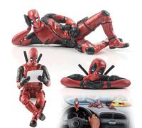 Fonyiunce 3 Pezzi Accessori Decorazione Interni Auto, Ornamento Appeso Specchietto Retrovisore Auto Deadpool, Decorazione Specchietto Retrovisore Auto Cartoon, Ciondolo Auto per Ufficio Auto Domestico