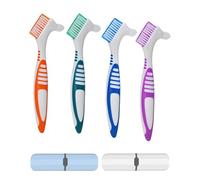 Fonyiunce 4 Pezzi Spazzolini da Denti per Protesi, Doppia Testa, Punta di Precisione, Ergonomico Spazzola per Dentiera, Bite dentale, Allineatori, Retainer