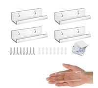 Fonyiunce 4 Pezzi Supporto da porta vinile, Porta Vinili Da Parete, Espositore da Parete in Acrilico, Porta cd da Parete, per Camera da Letto e Soggiorno, Scaffali Galleggianti Robusti Ufficio