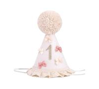 Fonyiunce Bambino 1 ° Compleanno Cappello per Bambini e Bambine, con Fiocchi e Pompon, Accessorio per Foto e Decorazioni 1 Anno bomboniere Decorazioni Compleanno, Carnevale