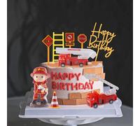 Fonyiunce Decorazioni Torta Compleanno, Pompiere Decorazioni Torta, Happy Birthday Decorazioni, Pompiere Birthday Cake Topper, Cake Topper, per Feste Compleanno