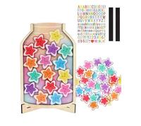 Fonyiunce Tabella delle Ricompense per Bambini, Barattolo Premio con 30 Stelle, Barattolo Premio Personalizzato, Token Economy Ispirare Buoni Comportamenti, per Buon Comportamento a Scuola e in Famig