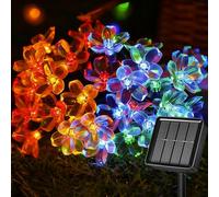 Fonysien Solare Catene luminose per esterni, 10M 100LED Impermeabili Fiori di Ciliegio Luci Solari 8 Modalità Lucine Esterno Solari per Festa Nozze Terrazza Natale Decorazione