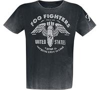 Foo Fighters Bomb Vintage Uomo T-Shirt Grigio S 100% Cotone Regular