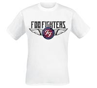 Foo Fighters Flash Wings Uomo T-Shirt Bianco 100% Cotone Regular