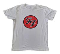 Foo Fighters - Maglietta con Logo Adulto Unisex, Bianco, M