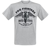 Foo Fighters Stencil Uomo T-Shirt Grigio Chiaro Screziato M 90% Cotone, 10% Poliestere Regular