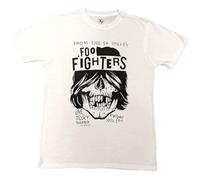 Foo Fighters T Shirt Roxy Flyer Band Logo Nuovo Ufficiale Unisex Bianca Size M