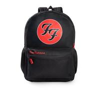 Foo Fighters Zaino unisex con logo nero dei Fighters | Zaino scolastico con cerniera e dettagli rossi per trasportare libri | Merchandising musicale | Perfetto per il ritorno a scuola | Merchandising