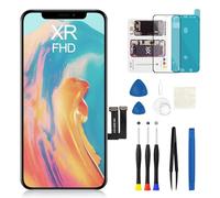 FOOBONG Schermo di ricambio per iPhone XR da 6,1 pollici, display LCD FHD 3D Touch Screen Digitizer Assembly per A1984, A2105, A2106, A2108, con adesivo impermeabile e set completo di strumenti di