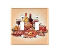 Food and Drink - Copertura per interruttore della luce a 2 moduli, piastre da parete a doppia levetta, copertura decorativa per interruttore della luce, dispositivo elettrico, per camera da letto