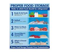 Food and Storage Poster Refrigerator Organization Chart Canvas Wall-Art for Home(Framed,08x12inch(20x30cm))