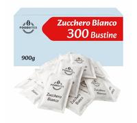 Food Bites Zucchero Bianco 300 Bustine Monodose da 3g, Confezione da 300 Bustine Zucchero Monodose per Caffè e Bevande, Ideale per Casa, Ufficio, Bar e Ristoranti
