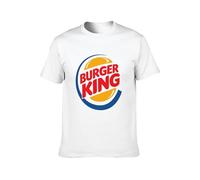 Food Burger King Logo Casual Round Neck T Shirt White L