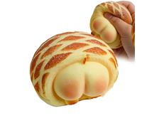 Food Decompress Gadget - Cute Bread Shape, 1 Pliable Pastry Unit for Mental Relief, Flexible Baked Form with Grabbable Feel, Sensory Prop, Pinchable Roll for Wellness, Concentration, Rest and Play