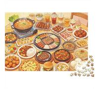 Food Feast Puzzle 1000 Pezzi Recycled Material Colorful Cuisine Art Puzzles per Anziani Allevia la Demenza Senile Fun Gioco in Famiglia Activity Home 38x26cm/1000pcs