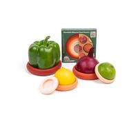 Food Huggers 5 protezioni per alimenti in silicone, riutilizzabili, senza BPA e lavabili in lavastoviglie, per conservare frutta e verdura per cipolle, pomodori, limone, banane, lattine e altro ancora