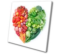 Food Kitchen Fruit & Veg Heart SINGLE TELA parete arte foto stampa