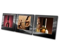 Food Kitchen Wine Bottles TREBLE TELA parete arte foto stampa