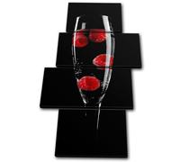 Food Kitchen Wine Glass MULTI TELA parete arte foto stampa