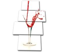 Food Kitchen Wine Glass Pouring MULTI TELA parete arte foto stampa