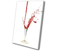 Food Kitchen Wine Glass Pouring SINGLE TELA parete arte foto stampa