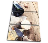 Food Kitchen Wine Restaurant TREBLE TELA parete arte foto stampa