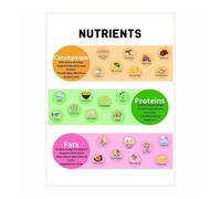 Food Nutrient Guide, Essential Vitamins & Minerals Rich Nutrition Poster Protein & Superfood Chart, Eat the Rainbow poster(Framed,16x24inch(40x60cm))