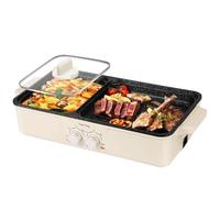 Food Party Hot Pot & BBQ Grill elettrico da tavolo Hotpot Pentola Elettrico Hot Pot Barbecue Coreano Barbecue Barbecue Interno Smokeless 220 V con coperchio (piccolo)