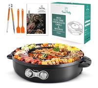 Food Party Hot Pot Elettrico Griglia Elettrica Senza Fumo 2 in 1 Hotpot Cinese Pentola Calda Electri Korean Grill Barbecue Shabu Shabu Hot Pot