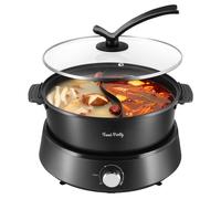 Food Party Hot Pot Elettrico Hotpot 4L Pentola Elettrica 220V 1350W Fondue Cinese Shabu Shabu Hotpot Doppia Separabile