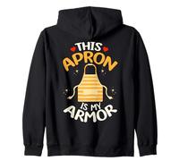 Food Service Worker Lunch Lady This Grembiule Is My Armor Felpa con Cappuccio