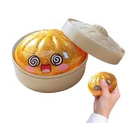 Food Shape Stress Ball, Glitter Dumpling Fidget, Cute Bun Rebounding Toys with Soft Grip, Lightweight Texture with Easy Hold, Play Toy for Adults Kids Students Workers Home School Office Party Favors