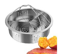 Food Strainer, Pressure Cooker Accessories, Healthy Meal Prep, Seafood Dumpling Tray, Removable Section Function, Premium Culinary Supplies, Polished Metal 8 Inch