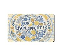 Food Time Fun - Tappetino scolapiatti per bancone della cucina, tappetino in gomma assorbente blu con meduse nautiche e stelle marine, tappetino per protezione della cucina, 30,5 x 50,8 cm