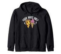 Food Vibes Only - Good Vibes Pizza Peace Sign Funny Foodie Felpa con Cappuccio