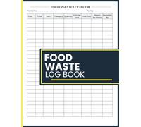 Food Waste Log Book: Kitchen Disposal Tracking, Item Loss Records, Cost Review, Quantity Logs, and Staff Entries
