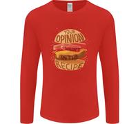 Food Your Opinion Divertente Chef BBQ Cucina Uomo Manica Lunga T-Shirt
