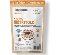 Foodboost, Eritritolo 2 kg Vegano e Senza Glutine - Sostituto dello Zucchero da cucina - Dolcificante Zero Calorie, Senza Zucchero - Adatto per Diabetici e Dieta Chetogenica - Contro le Carie