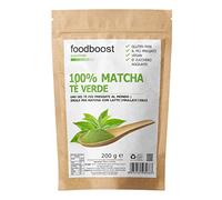 foodboost Tè Matcha Giapponese in Polvere 200g | Macinato a pietra, colore verde intenso, gusto profumato, ideale per teatime, latte e dolci